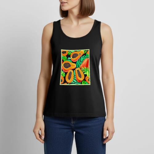 Papaya and Leaves Fresh Pattern - Women's Premium Tank Top