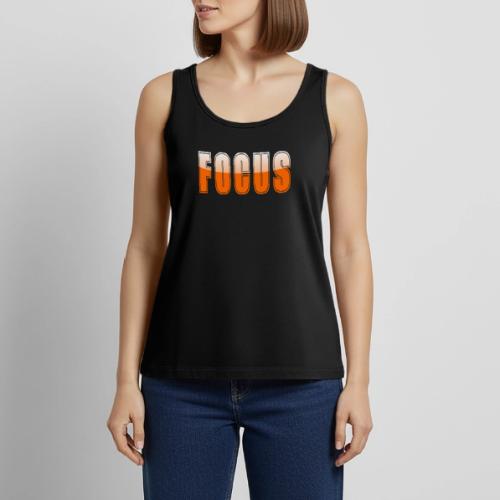 FOCUS Vibrant Orange Motivational Word Design - Women's Premium Tank Top