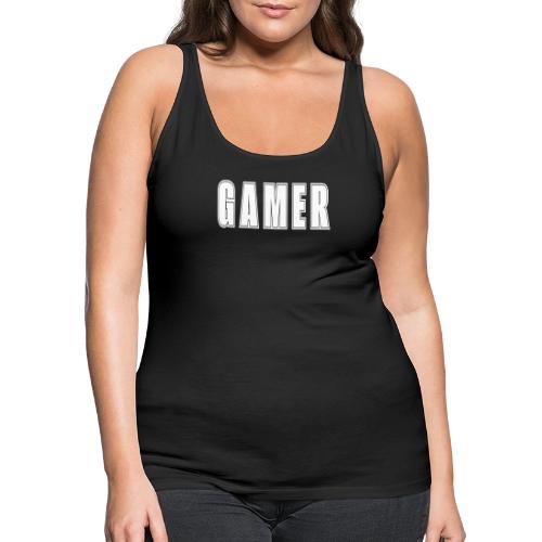 Gamer Collegiate White Text Design - Women's Premium Tank Top