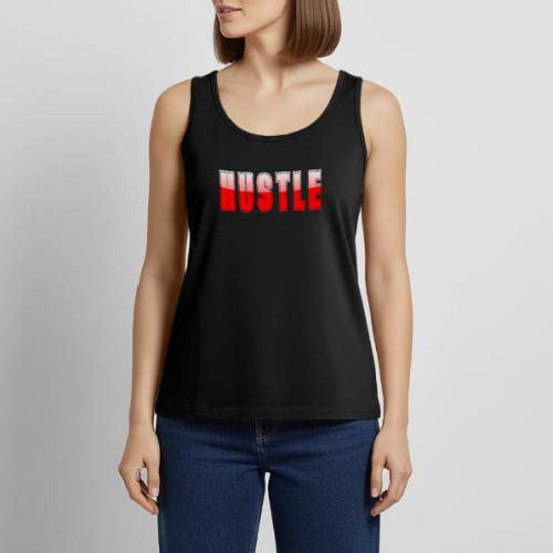 HUSTLE Bold Red Motivational Typography Design - Women's Premium Tank Top