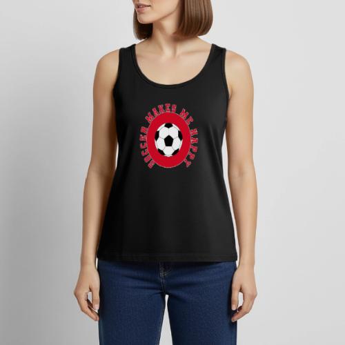 Soccer Makes Me Happy – Football Joy Graphic - Women's Premium Tank Top