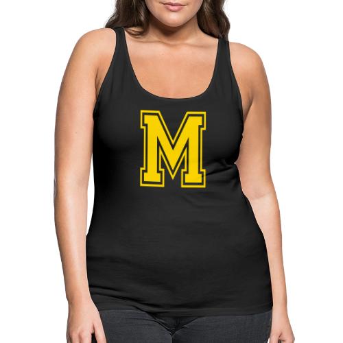 Letter M – Capital Athletic Alphabet Monogram - Women's Premium Tank Top