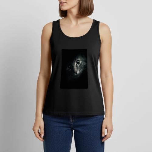 Cat Face in Shadow Close-Up Design - Women's Premium Tank Top
