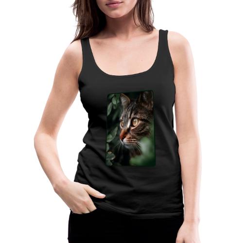 Tabby Cat Jungle Eyes Design - Women's Premium Tank Top