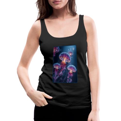 Glowing Jellyfish Deep Sea Design - Women's Premium Tank Top
