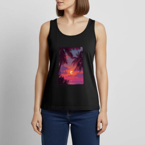 Tropical Sunset Palm Silhouette Design - Women's Premium Tank Top