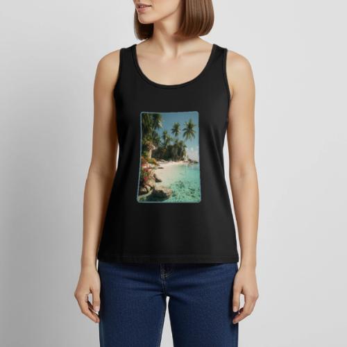 Serene Tropical Beach Floral Design - Women's Premium Tank Top