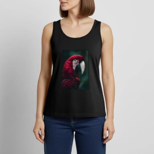 Red Green Macaw Bird Portrait Design - Women's Premium Tank Top