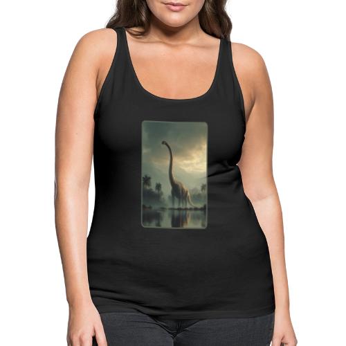 Brachiosaurus Misty Lake Design - Women's Premium Tank Top