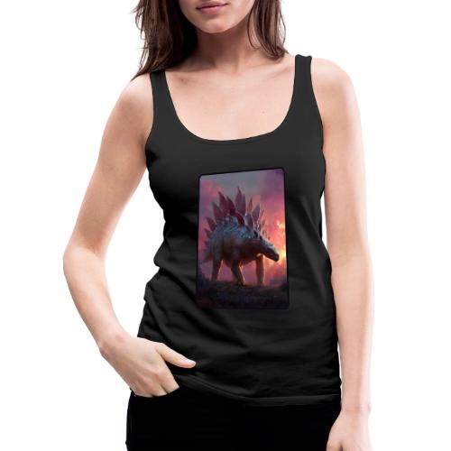 Stegosaurus Sunset Forest Design - Women's Premium Tank Top