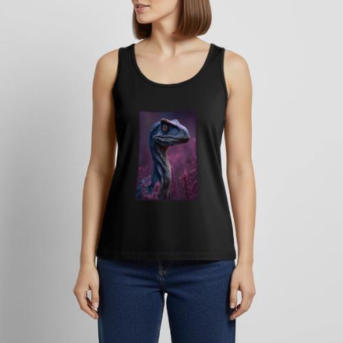 Blue Velociraptor Portrait Design - Women's Premium Tank Top