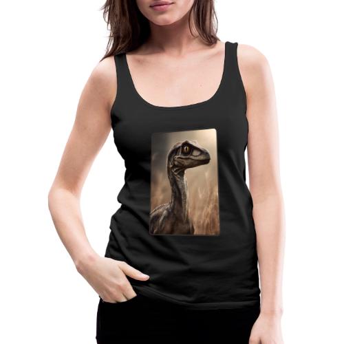 Velociraptor Feathered Portrait Design - Women's Premium Tank Top