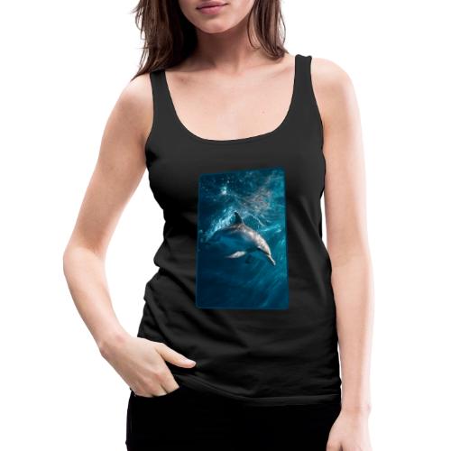 Dolphin Sunlit Ocean Serenity Design - Women's Premium Tank Top