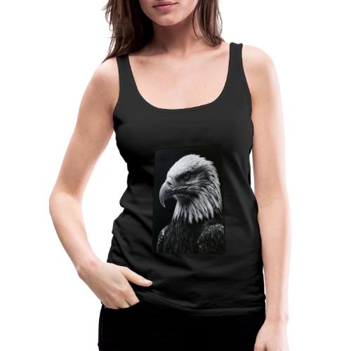 Black White Bald Eagle Design - Women's Premium Tank Top