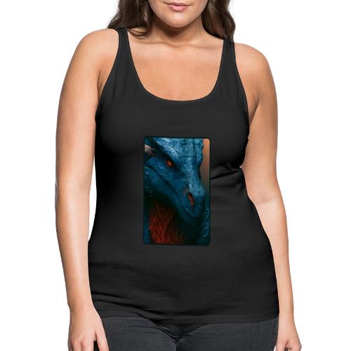 Turquoise Dragon Fire Eye Design - Women's Premium Tank Top