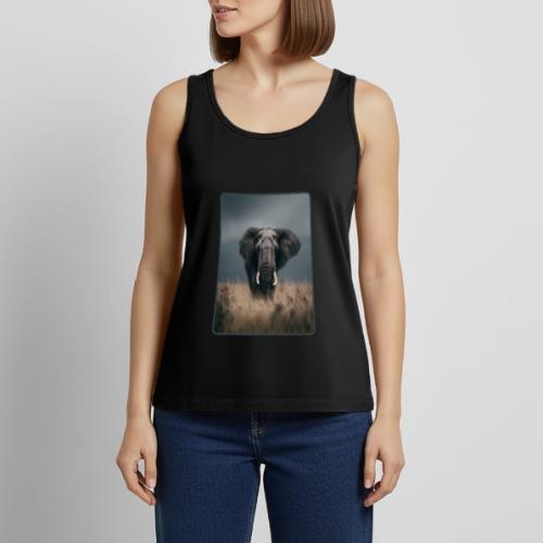 Majestic African Elephant Portrait Design - Women's Premium Tank Top