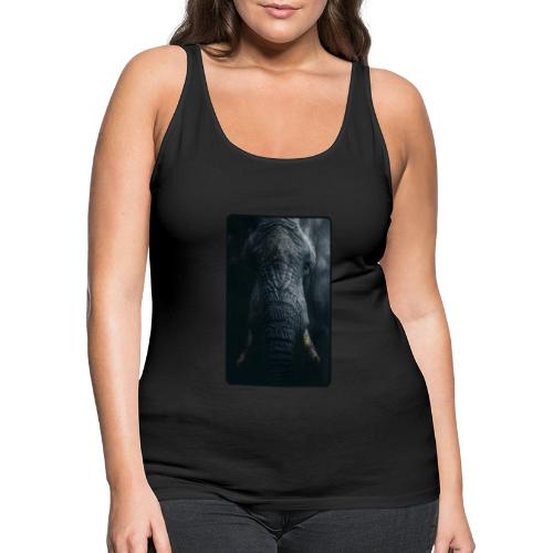 Shadow Elephant Intense Eyes Design - Women's Premium Tank Top