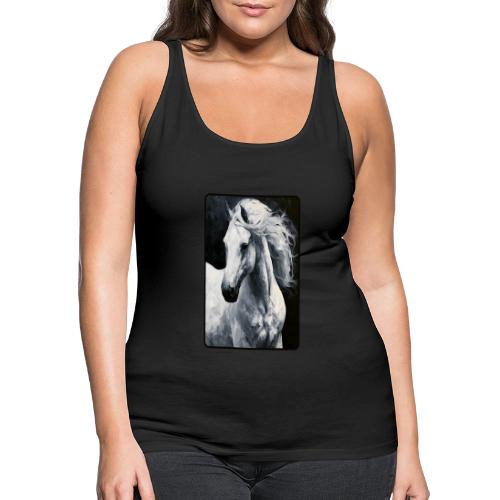 White Horse Oil Painting Design - Women's Premium Tank Top