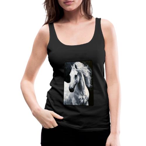 White Horse Oil Painting Design - Women's Premium Tank Top