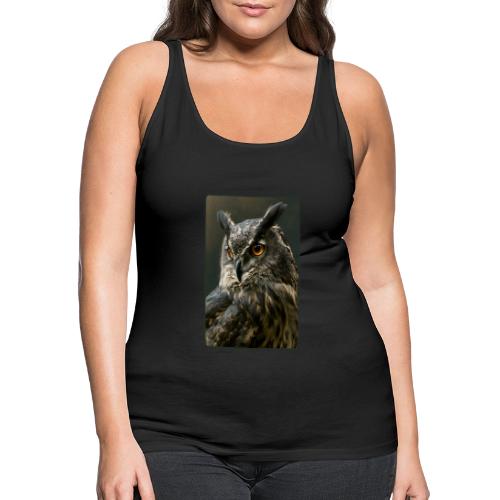 Eurasian Eagle Owl Portrait Design - Women's Premium Tank Top