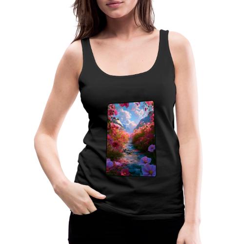 Dreamy Cosmos Valley Landscape Art - Women's Premium Tank Top