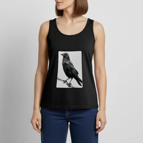 Raven Black and White Art Design - Women's Premium Tank Top