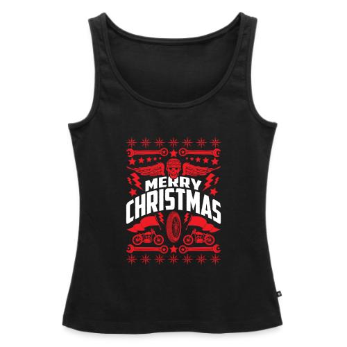 Biker Ugly Christmas Sweater - Women's Premium Tank Top