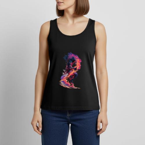Flaming Ninja Warrior Fantasy Design - Women's Premium Tank Top