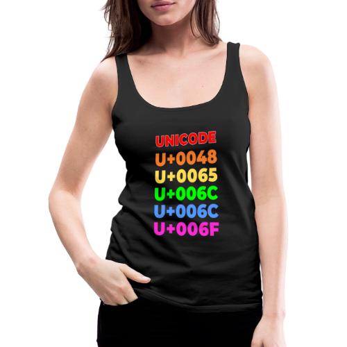 Hello, in unicode - Women's Premium Tank Top