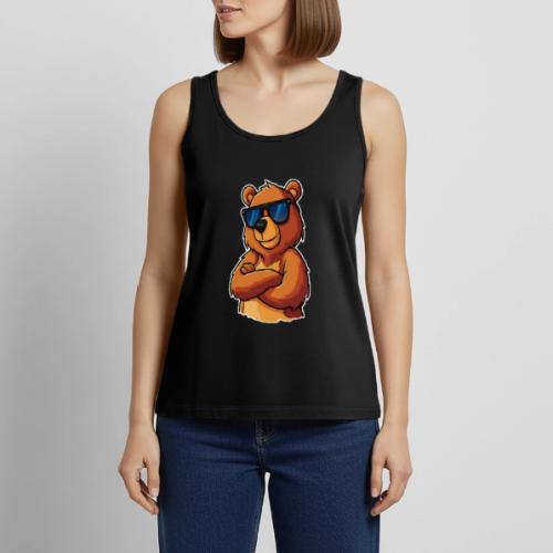Cool Bear Sunglasses Cartoon Design - Women's Premium Tank Top