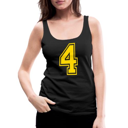 Number 4 in a classic athletic collegiate font - Women's Premium Tank Top