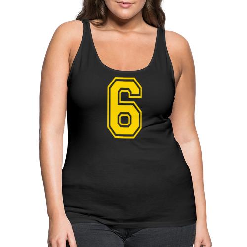 Number 6 in a classic athletic collegiate font - Women's Premium Tank Top