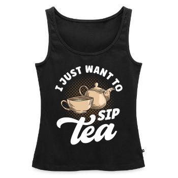 Tea Drinker Tea Lover Party Tea - Women's Premium Tank Top - black - Front - AI Model Female 180 light (180cm)