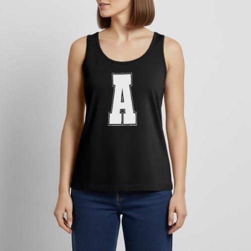 White Letter A – Varsity Alphabet Monogram - Women's Premium Tank Top