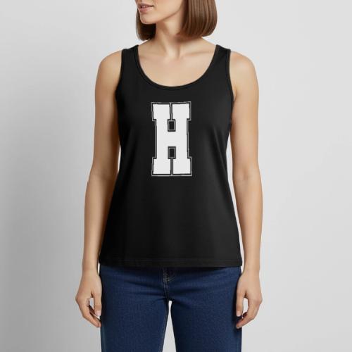 White Letter H – Varsity Alphabet Monogram - Women's Premium Tank Top