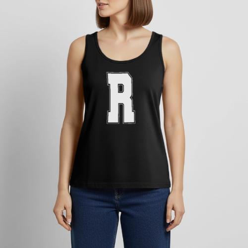 White Letter R – Varsity Alphabet Monogram - Women's Premium Tank Top