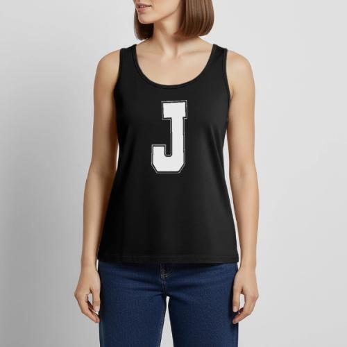White Letter J – Varsity Alphabet Monogram - Women's Premium Tank Top
