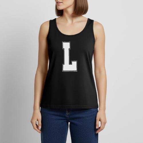 White Letter L – Varsity Alphabet Monogram - Women's Premium Tank Top