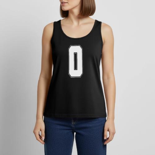 White Number 0 – Varsity Font - Women's Premium Tank Top