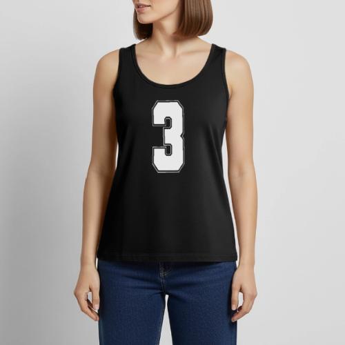 White Number 3 – Varsity Font - Women's Premium Tank Top