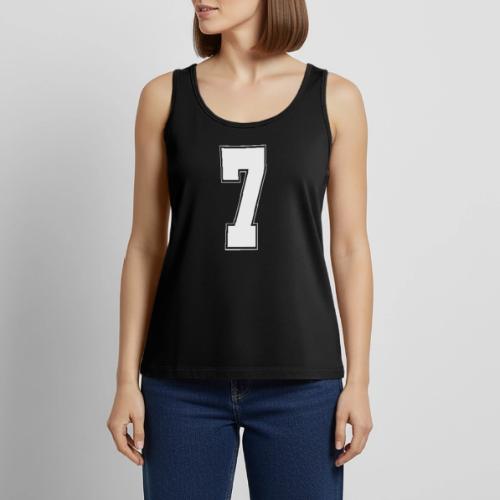 White Number 7 – Varsity Font - Women's Premium Tank Top