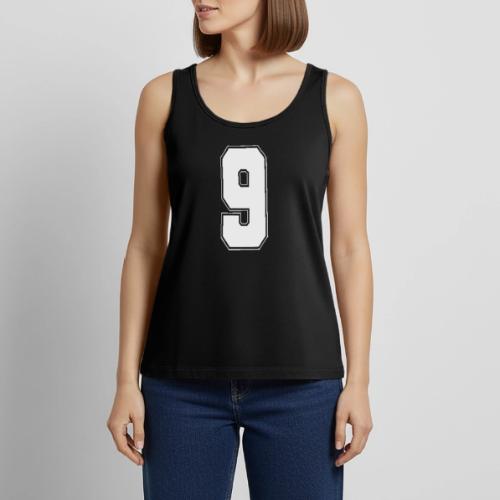 White Number 9 – Varsity Font - Women's Premium Tank Top