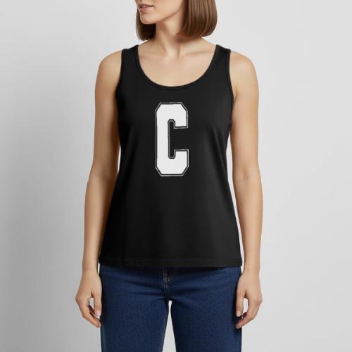 White Letter C – Varsity Alphabet Monogram - Women's Premium Tank Top
