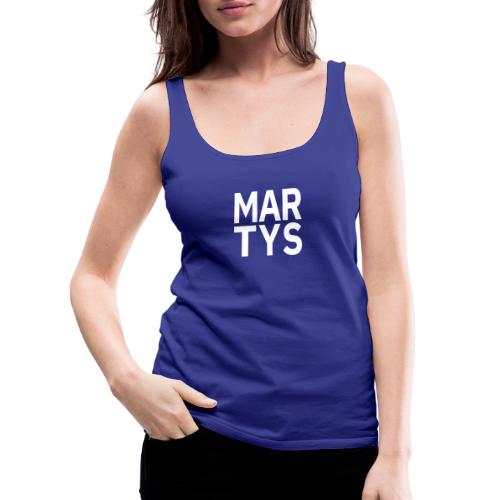 martys white block front only - Women's Premium Tank Top