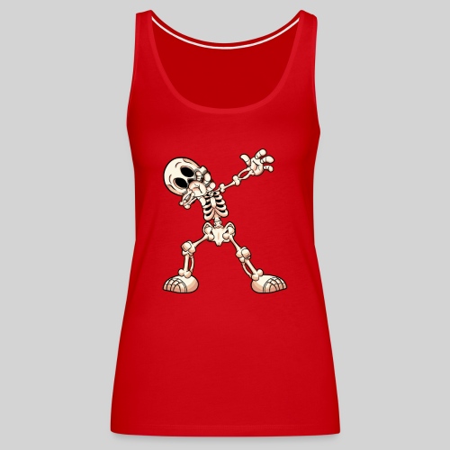 Dabbing Cartoon Skeleton - Women's Premium Tank Top