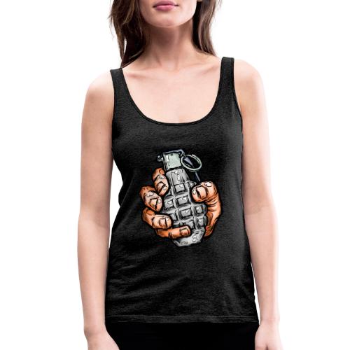 Hand Grenade In Comics Style - Women's Premium Tank Top