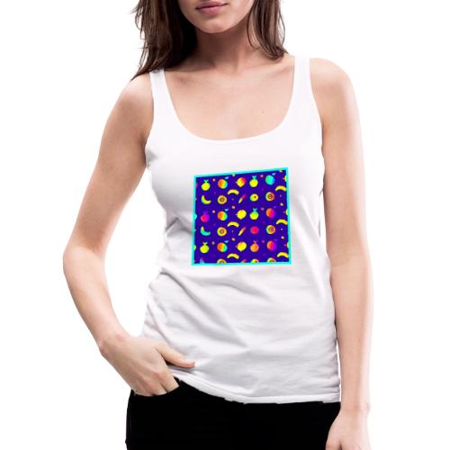 Colorful Tropical Neon Fruit Pattern - Women's Premium Tank Top