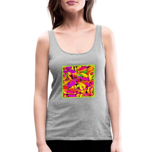 Vibrant NeonLeaf Elegance Pattern - Women's Premium Tank Top