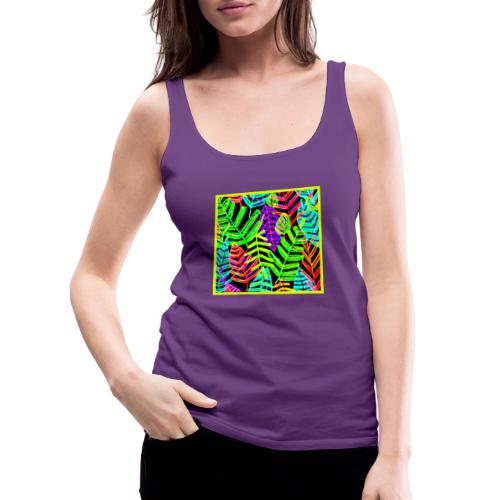 Glowing Leaf Pattern Design - Women's Premium Tank Top