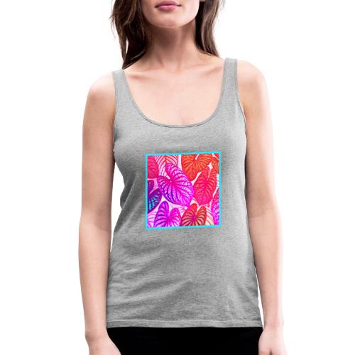 Color Burst Leaves Neon Elegance - Women's Premium Tank Top